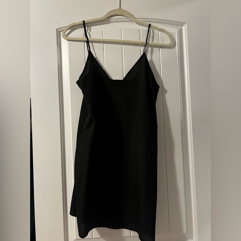 BCBG Generation Black Shimmer Bell Sleeve Top Sheer Metallic Party Dress XS - Picture 10 of 11